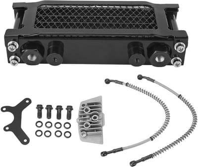 Dailygoods- Motoroliekoeler Hoog Rendement - Aluminium Constructie - 4 Rijen - Vervanging voor AAP - Geschikt voor Dirt Pit Bike - Verbeterde Motorbescherming - Oliekoeler