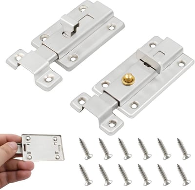 Dailygoods - 3 Inch Schuifslot Deurgrendel Set van 2 Roestvrij Staal