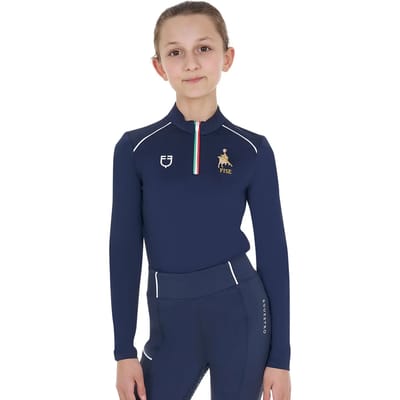 Polo voor paardenrijden met lange mouwen voor kinderen Equestro X Fise