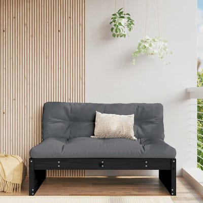 vidaXL - Middenbank - 120x80 - cm - massief - grenenhout - zwart