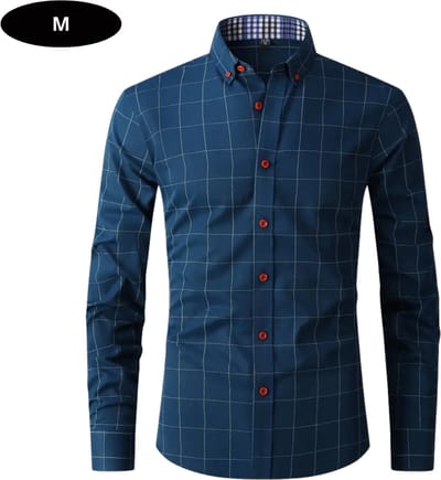 Livano Overhemd Heren - Volwassenen - Lange Mouwen - Strijkvrij - Lange Mouw - Blauw - Maat M