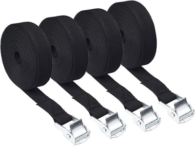 Verstelbare spanbanden 5 m x 25 mm - 4 stuks zware sjorbanden voor motoren, aanhangwagens en vrachtwagens