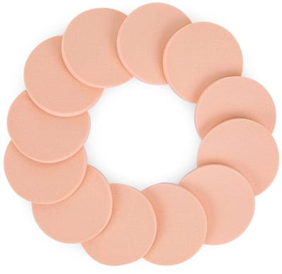 Een set van 12 ronde sponsjes - make-upsponsjes - mini beauty sponsjes - houders voor beauty blenders - oogmake-uptechnieken - gezichtsblending kwastpads - geschikt voor foundation en gezichtsreiniging