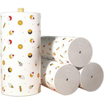 100 Stuks/rol Non-woven Stof Wegwerp Keukenpapier Absorberende Keuken Afwasdoekjes Rollen De Luie 100pcs white