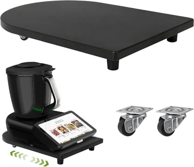 Schuifplank voor keukenmachine - Rolplank accessoires - Moeiteloos verplaatsen - Met 360 graden wielen - 30x40x3 cm - Zwart