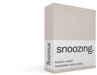 Snoozing katoen-satijn hoeslaken extra hoog - 70x200 cm - Eenpersoons - Zand