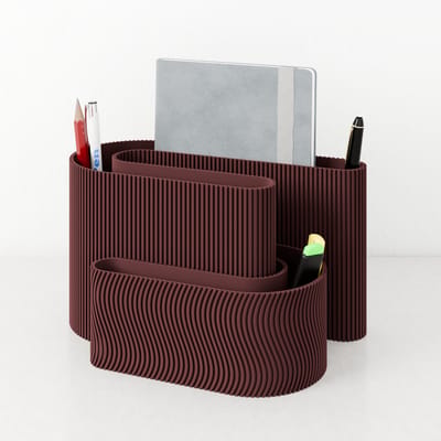 Fleuriek - Bureau organizer Rood - Kleurrijke desk organizer - Organizer bakjes met pennenbakje voor kantoor - Decoratieve bureau opberger of pennenhouder