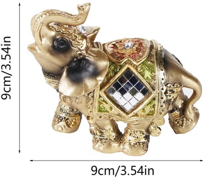 Wealth Elephant Standbeeld Feng Shui Groen Olifant Standbeeld Sculptuur Welvaart Figuur Cadeau Huisdecoratie Collectie (S)