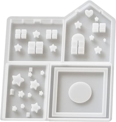 Unieke Huisvorm Nachtlampje Mallen voor Hars Art en Creatieve Crafting met Siliconen Textuur