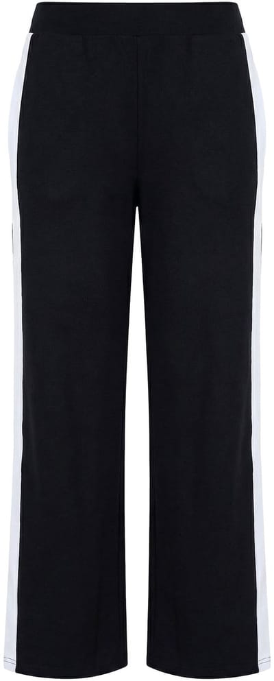 Angel of Style - Dames - Sweatpants wijde pijpen zijstrepen - Zwart - Maat 52