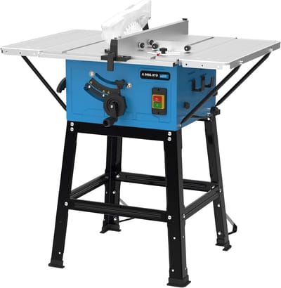 Cirkelzaagtafel - Werkbank zaag - Houtbewerking projecten - Verstelbare hoek - 85 cm lengte - Blauw