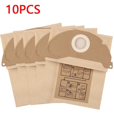 10 stuks/set Stofzuiger Papier Afval Stofzakken voor KARCHER WD2250 A2004 A2054 MV2 beige