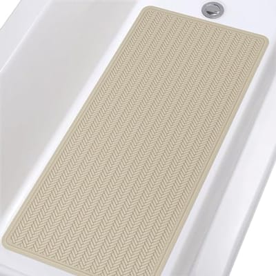 Antislip Badmat voor Binnenzwembad - 43 x 92 cm - Machinewasbaar met Sterke Zuignappen (Bruin)