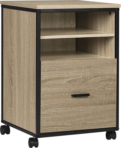 Bolt Edge Luxe Archiefkast - Op Wielen - Dossierkast van Hout - Bureaukast en Ladeblok - Lichtbruin - 40x40x60cm
