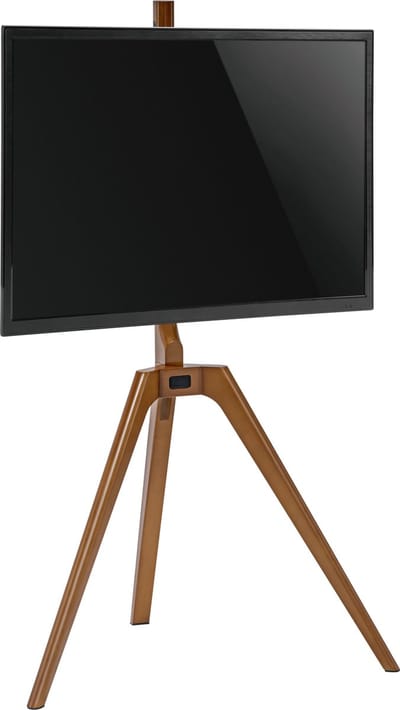 VDD Gaming - TV Standaard - Tv voet universeel - TV Statief - TV Vloerstandaard - Draaibare TV Standaard - Schildersezel Design Studio - Monitor standaard - Draaibaar- Scandinavisch Design - Voor 45 tot 65 inch - Belastbaar 40 kg - Bruin - Hout