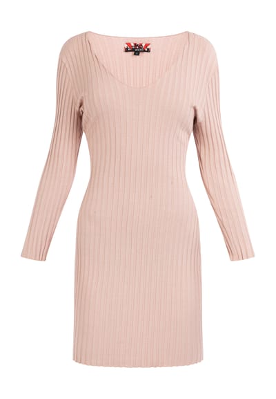 Mymo Ribgebreide jurk Dames roze