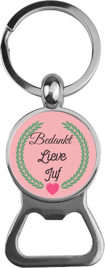 Bieropener Glas -  Bedankt Lieve Juf