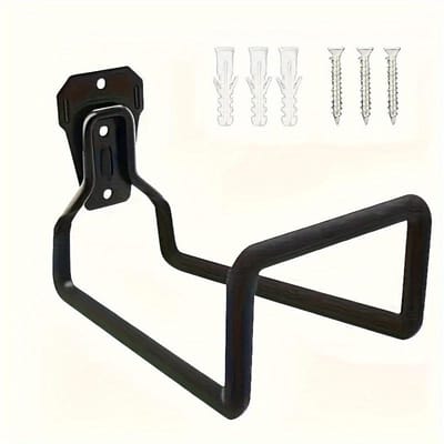 Zware Tuinslanghouder Roestbestendig Wandmontage Opbergrek voor Buiten Tuin en Garage Slangorganizer Moderne Duurzame Constructie zwart