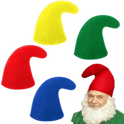 Dailygoods- Kerstmutsen Set van 4 - Kabouter Hoeden - Vilt - Kostuumaccessoires - Feesthoeden - Carnaval - Grappige Hoed - Elfenhoed