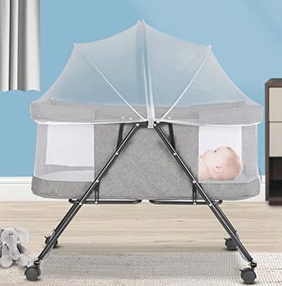 Zijbed Wieg voor Pasgeborenen - Co-sleeping Reiswieg met Kantelfunctie en Matras