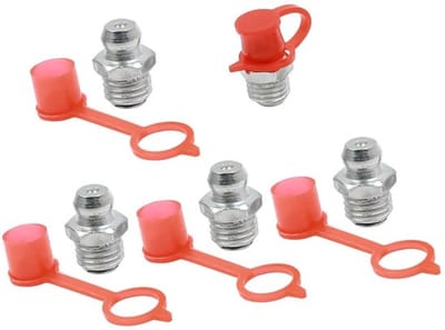 Vettepelarmaturen 5 Stuks - M8x1.0 - Rechte - Stofkap - Auto - Hoogwaardige kwaliteit - Vetpomp