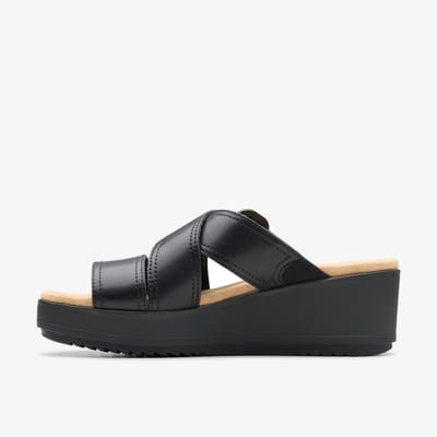 Wrenly Jane Zwarte Leren Sandalen