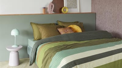 Beddinghouse Juno dekbedovertrek - Tweepersoons - 200x200/220 cm - Groen