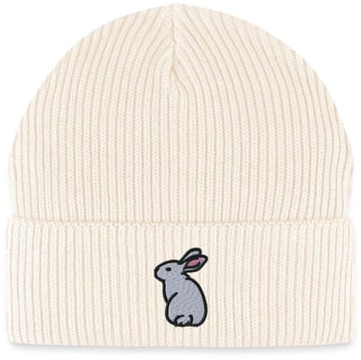 Geborduurd Zittend Konijn Uniseks Bio Fisherman Beanie