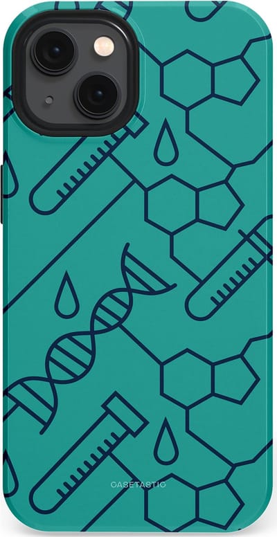 Casetastic hoesje geschikt voor Apple iPhone 13 - MagSafe - Dubbellaagse bescherming - DNA Creaties - Fashion Case - Turquoise