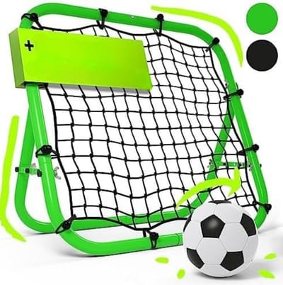 SVN®Rebounder voetbal - Rebounder – Stuitbaltrainer – Verstelbaar – Neongroen - ‎50cm x 75cm x 75cm
