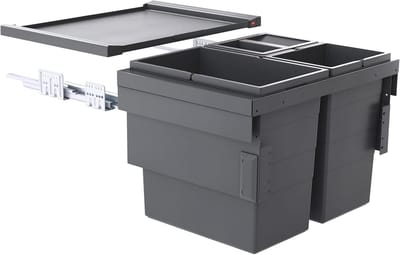 Uittrekbare Afvalbak 54 Liter voor 60 cm Onderkast - Donkergrijs