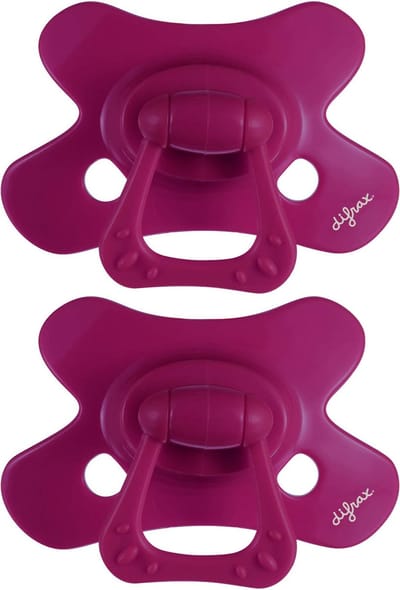 Difrax Fopspeen Natural - 12 tot 18 Maanden - Paars - 2 Stuks
