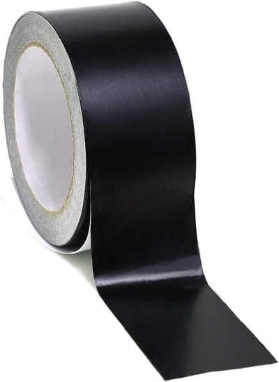 Aluminiumfolietape - Sterke kleefkracht met hoge temperatuur - Afdichtende tape voor warme en koude lucht - Voor reparatie van metalen leidingen (50 mm breed x 20 m lang x 0,07 mm dik) - Zwart