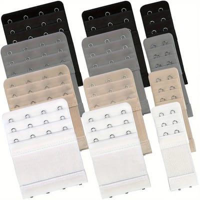 12 stuks BH Verlengers – 2/3/4 Haak Gesp – Comfortabele Beha Aanpassing – Ondergoed Verlenging voor Perfecte Pasvorm