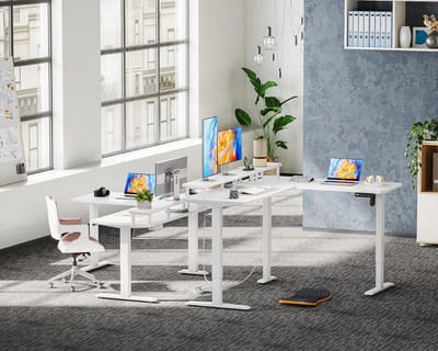 Zit Sta Bureau Elektrisch - Verstelbaar Hoekbureau - Game Bureau - L Vorm - (LxW)