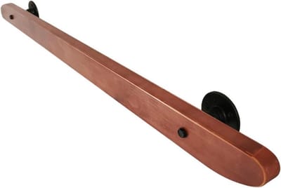 Wandleuning Binnen - Trapbeugel - Veilige Beweging - Massief Hout Smeedijzer - 50 cm - Zwart