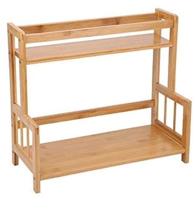 Dailygoods- Specerijenrek 2 Laags - Keukenrek - Keukenrek Aanrecht - Keukenrek Hangend - Bamboe - Stabiel en Ruimtebesparend