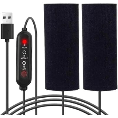 12V USB Motor Elektrische Verwarmde Handvatgreep Cover 3 Versnellingen Elektrisch Verwarmde Handvat Cover Stuur Verwarmer Warmer voor Buiten Rijden zwart