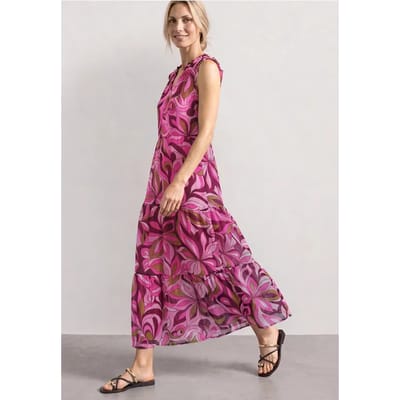 Maxijurk van chiffon met print