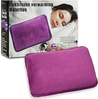 TIM® Elektrische kruik - Kruik - Kruik elektrische - Paars - 26cm x 19cm x 8cm