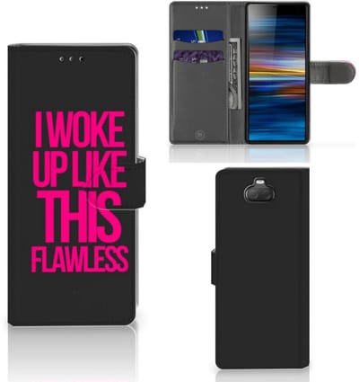 Sony Xperia 10 Hoesje met naam Woke Up - Origineel Cadeau Zelf Maken