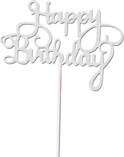 Akyol - Taart topper - caketopper -happy birthday topper- Gelukkige Verjaardag- taart topper zilver - taarttopper- Cake topper - Bling Sparkle Decoratie Teken Gelukkige Verjaardag Cake Topper Meisje Verjaardag Dessert Decor