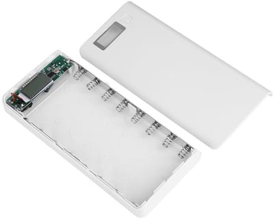 Dailygoods - Power Bank Kit - 8x18650 Batterij - Dual USB-poorten - Wit - LCD-scherm - DIY Power Bank - Geschikt voor Mobiele Apparaten - Kit