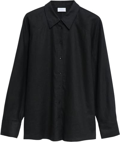Linnenmix lange mouwen blouse voor dames COMMA