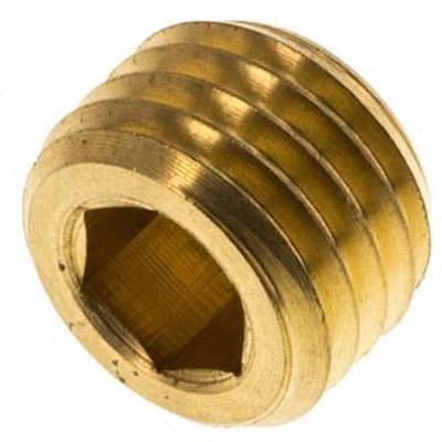 M12x1.5 Messing Plug met binnenzeskant zonder kraag 16 Bar [5 Stuks]