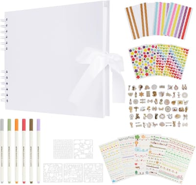 Lege Spiral Photo Album met 80 Pagina's voor DIY Scrapbooking, Bruiloft, Verjaardag en Jubileum Geschenken