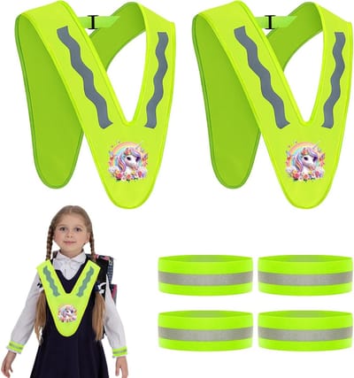 Veiligheidsvest voor Kinderen - Reflecterend V-vormig Veiligheidsvest - Lichtgewicht en Ademend Ontwerp voor Optimale Bescherming
