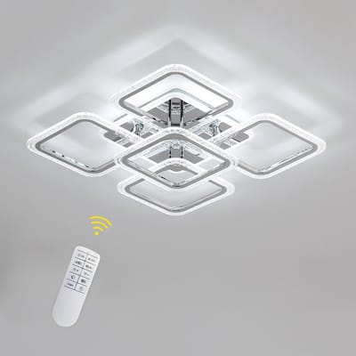 HAOBOSIC - Plafondlamp - 60cm - Groot - 73W - Dimbare LED - 4+1 Koppen Woonkamerplafondlamp - Met Afstandsbediening - 3000K-6000K
