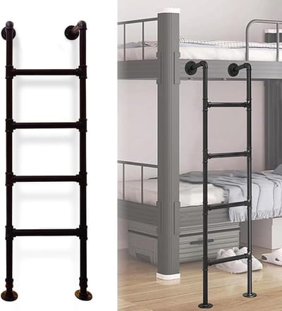 Stapelbed Ladder - Klimladder Camper - Ruimte Besparen - Aanpasbare Maat - 300 lbs Draagkracht - Zwart