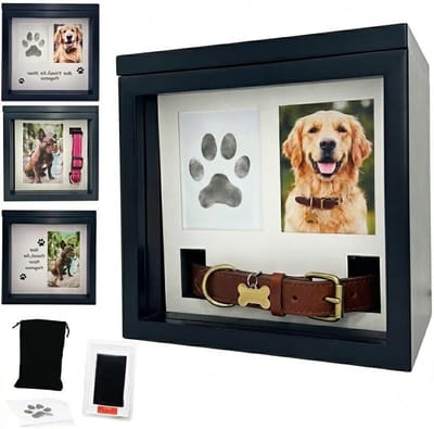 Honden Urn - Gedenk Urn Huisdier - Herinnering Bewaren - Met Pootafdruk Set - 8.5 x 8.5 x 5.8 cm